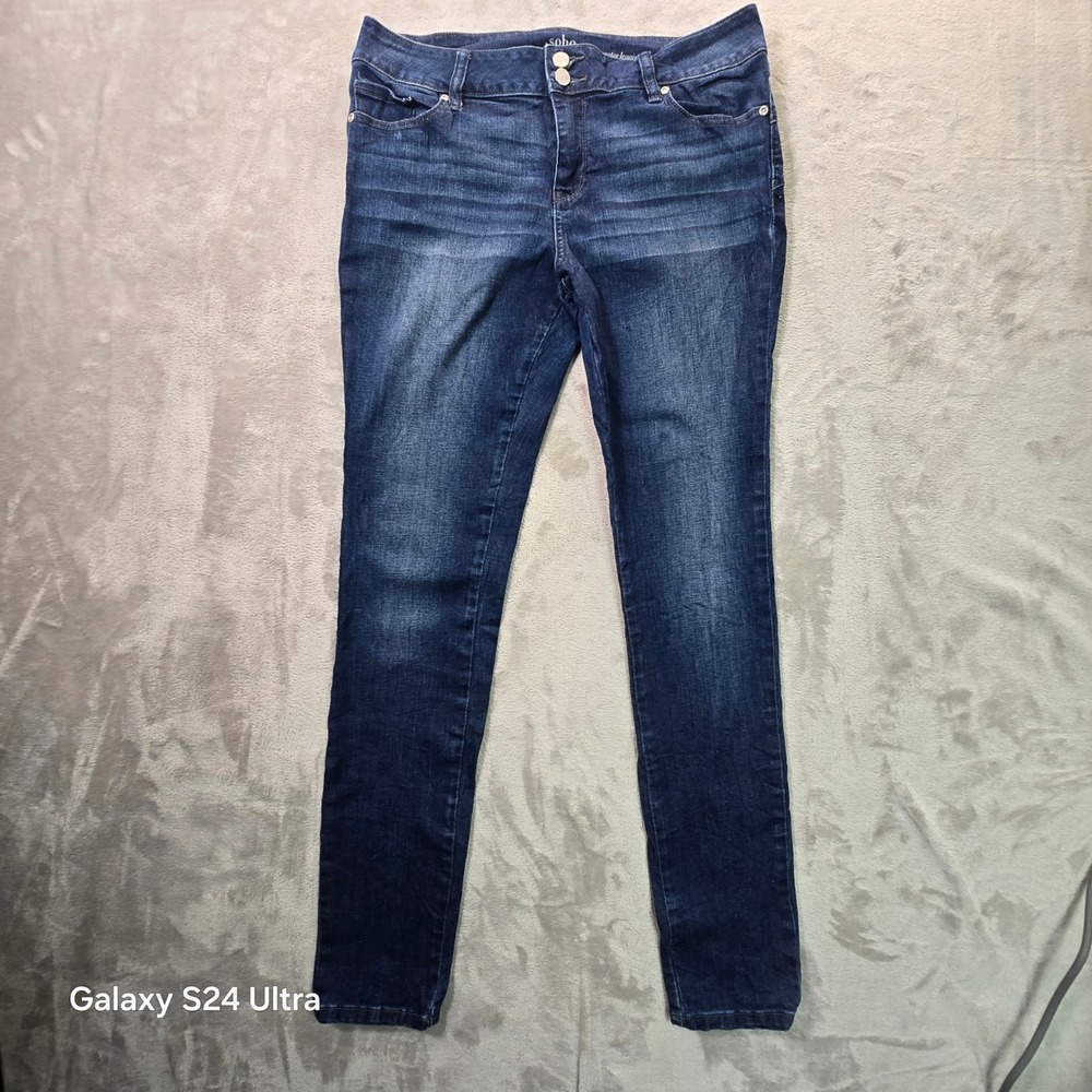 Soho New York & Company Curve Creator Legging Jeans Dark Wash 12 Tall Skinny